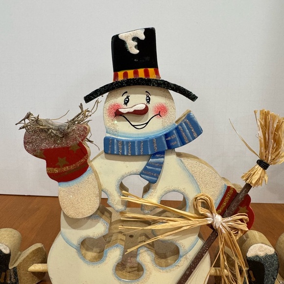 Festive Snowman Decor Set candle holders - Picture 2 of 7